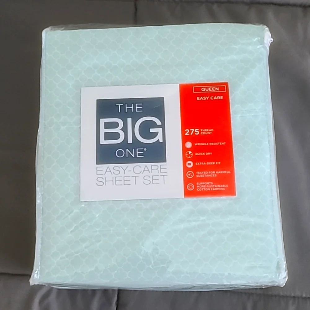 8/25 The Big One Queen Sheet Set turquoise NWT